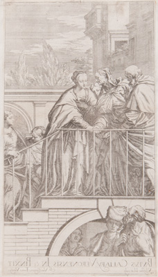 Veronese etching from 1682 The Visitation
